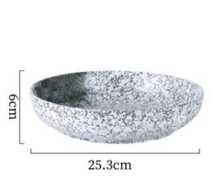 Japanese Ceramic Deep Plate (Option: Lichen-25.3x6cm)