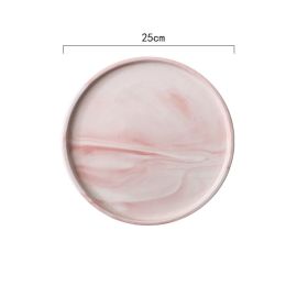 Nordic Marble Creative Home Ceramic Tray (Option: PIink 10in round)