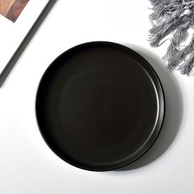 Matte Black And White Plate (Color: Black)
