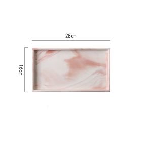 Nordic Marble Creative Home Ceramic Tray (Option: Pink 11in rectangle)