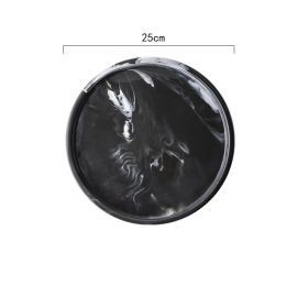 Nordic Marble Creative Home Ceramic Tray (Option: Ink 10in round)