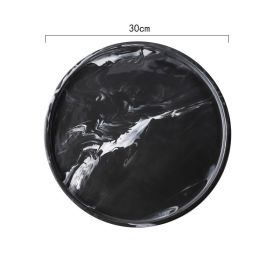 Nordic Marble Creative Home Ceramic Tray (Option: Ink 12in round)