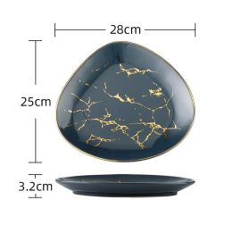 Nordic Light Luxury Style Phnom Penh Marble Household Bowl (Option: Grey-11inch)