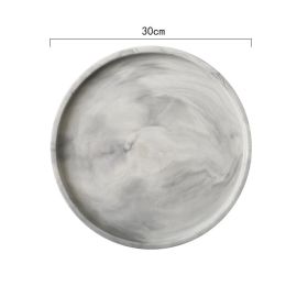 Nordic Marble Creative Home Ceramic Tray (Option: Grey 12in round)