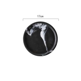Nordic Marble Creative Home Ceramic Tray (Option: Ink 7in round)