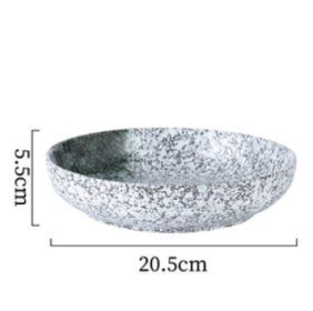 Japanese Ceramic Deep Plate (Option: Lichen-20.5x5.5cm)