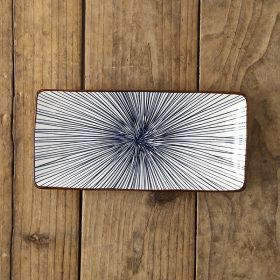 Creative Nordic Style Underglaze Ceramic Tableware (Option: Dark blue stripe)
