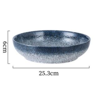 Japanese Ceramic Deep Plate (Option: Mercury-25.3x6cm)