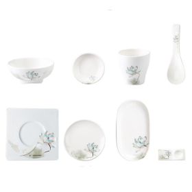 Hotel Tableware Set Eight-piece Bowl And Plate Hospitality Tableware Set (Option: D)