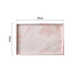 Nordic Marble Creative Home Ceramic Tray (Option: Pink 12in rectangle)