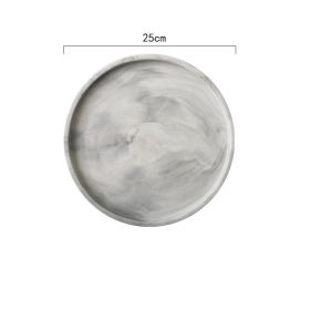 Nordic Marble Creative Home Ceramic Tray (Option: Grey 10in round)